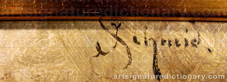 Authentic signature by Julius SCHMID on artwork
