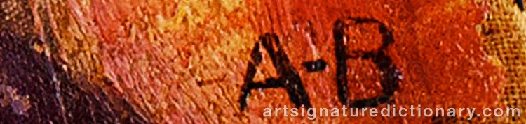 Authentic signature by Axel BENTZEN on Painting/Watercolour artwork