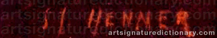 Authentic signature by Jean Jacques HENNER on  artwork