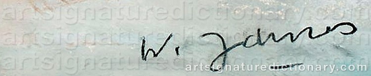 Authentic signature by Willy JAMES on  artwork