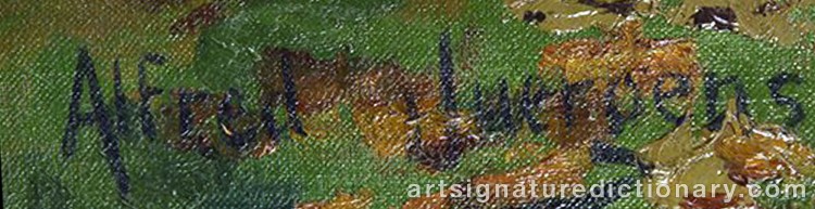 Authentic signature by Alfred JUERGENS on Painting/Watercolour artwork