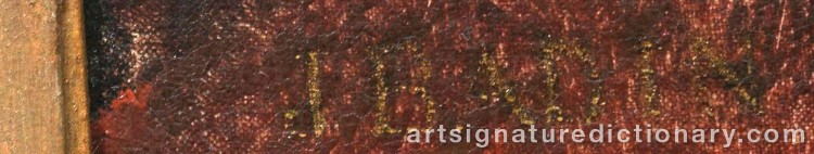 Authentic signature by Jean Jules BADIN on  artwork