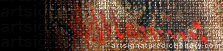 Authentic signature by Antonio MANCINI on  artwork