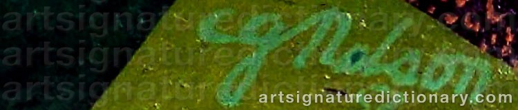 Authentic signature by Carl Gustaf Simon NELSON on  artwork
