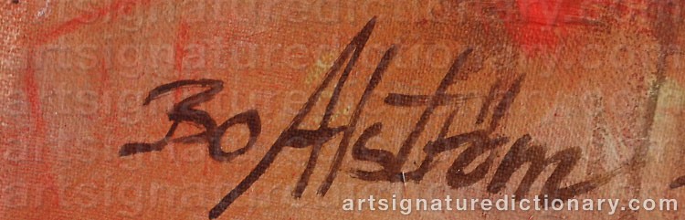 Authentic signature by Bo AHLSTRÖM on  artwork