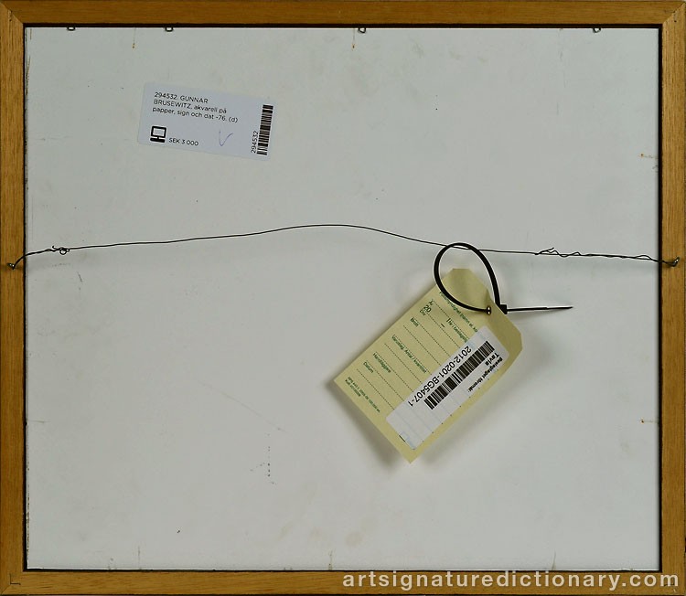 Close-up details showing Gunnar BRUSEWITZ signature forgery characteristics