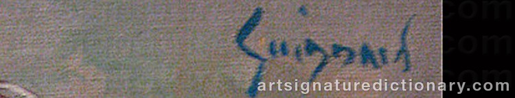 Authentic signature by Alberto Da Veiga GUIGNARD on Painting/Watercolour artwork