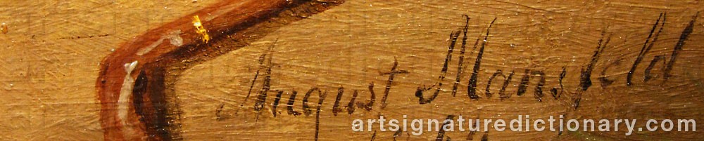 Authentic signature by Auguste MANSFELD on  artwork