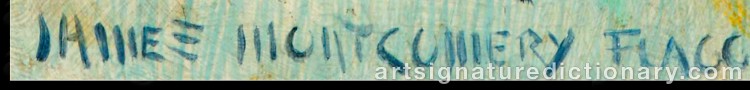 Authentic signature by James Montgomery FLAGG on Painting/Watercolour artwork