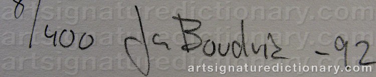 Authentic signature by Jan BOUDRIE on  artwork