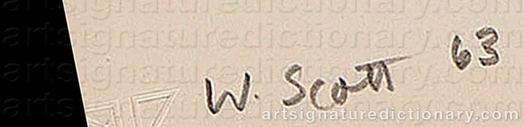 Authentic signature by William SCOTT on  artwork