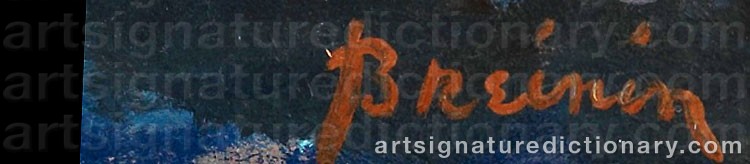 Authentic signature by Raymond BREININ on  artwork