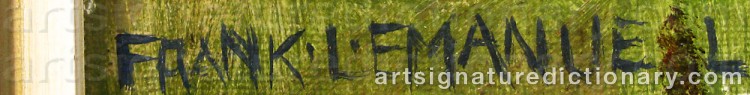 Authentic signature by Frank Lewis EMANUEL on artwork