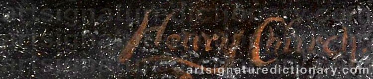 Authentic signature by Henry CHURCH on  artwork