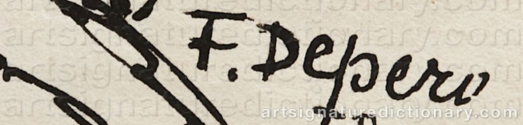 Authentic signature by Fortunato DEPERO on  artwork