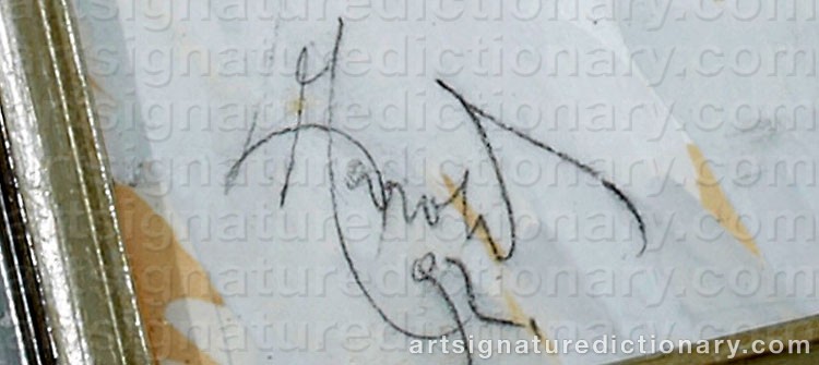 Authentic signature by Ludwig MAROLD on  artwork