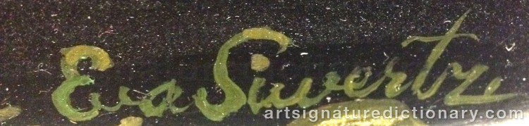 Authentic signature by Eva SIWERTZ on Painting/Watercolour artwork