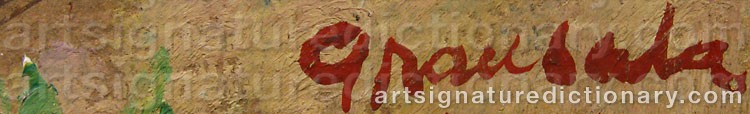 Authentic signature by Emilio GRAU-SALA on artwork