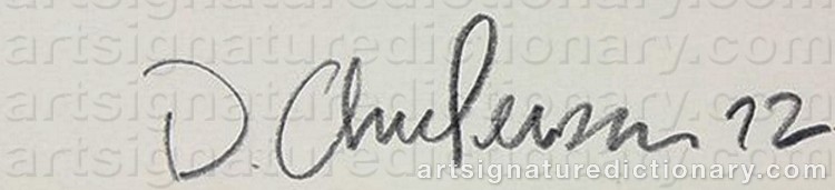 Authentic signature by David ANDERSON on Drawing/Graphic/Print artwork