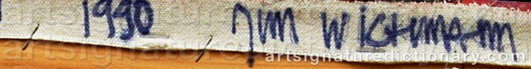 Authentic signature by Jim WICHMANN on  artwork