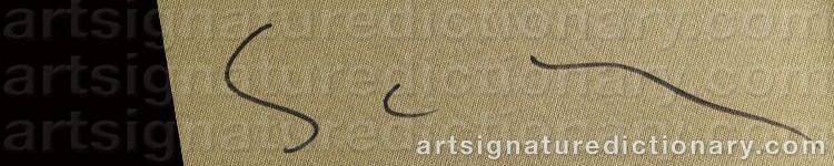 Authentic signature by Mario SCHIFANO on  artwork