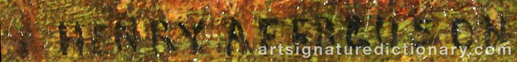 Authentic signature by Henry Augustus FERGUSON on  artwork