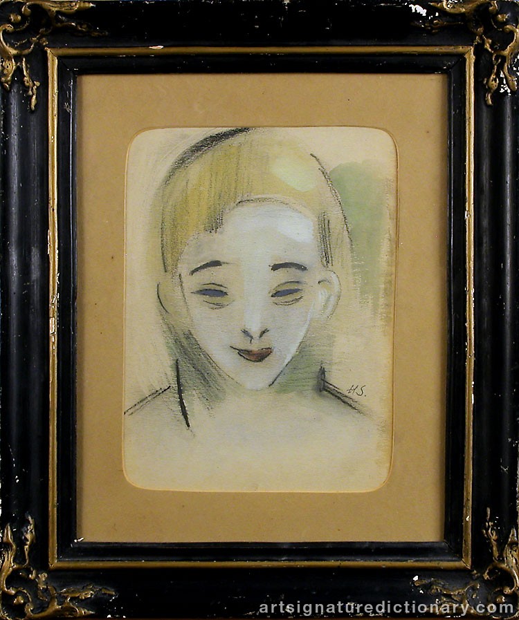 Close-up details showing Helene SCHJERFBECK signature forgery characteristics