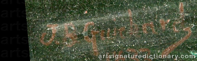 Authentic signature by Joseph-Benoit GUICHARD on Painting/Watercolour artwork