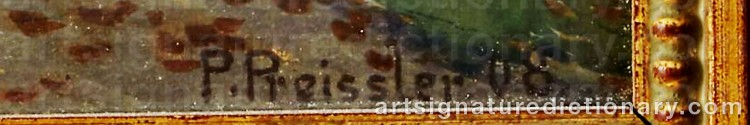 Authentic signature by Paul PREISSLER on Painting/Watercolour artwork