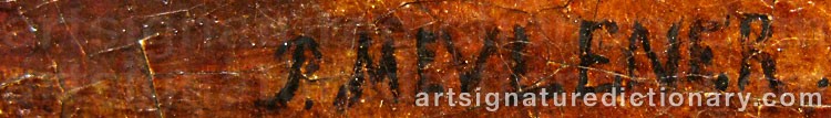 Authentic signature by Pieter MEULENER on  artwork