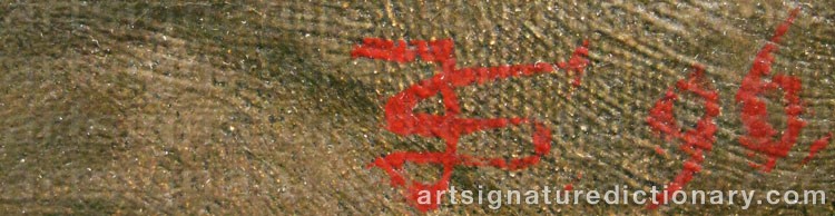 Authentic signature by Jacob SCHIKANEDER on  artwork