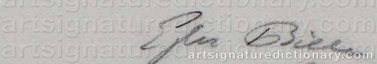 Authentic signature by Ejler BILLE on  artwork