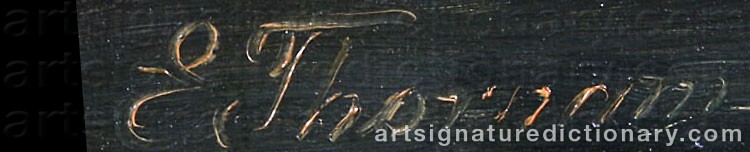 Authentic signature by Emmy THORNAM on  artwork