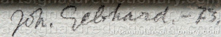 Authentic signature by Johannes GEBHARD on Painting/Watercolour artwork