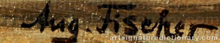Authentic signature by August FISCHER on artwork