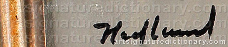 Authentic signature by Börje HEDLUND on artwork