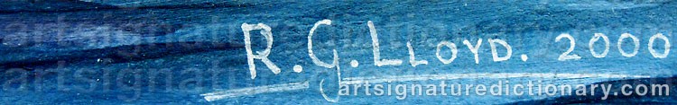 Authentic signature by Robert G. LLOYD on  artwork