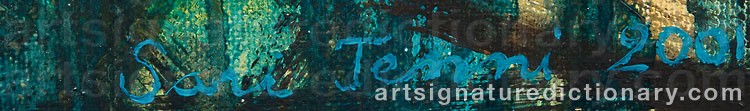 Authentic signature by Sari TENNI on Painting/Watercolour artwork