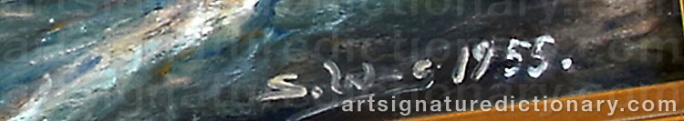 Authentic signature by Sigrid WINBERG on  artwork