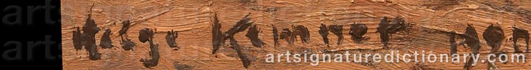 Authentic signature by Helge KEMNER on Painting/Watercolour artwork