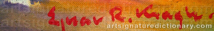 Authentic signature by Ejnar Roepstorff KRAGH on  artwork