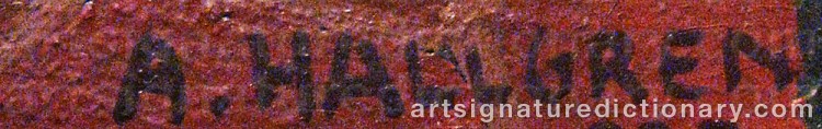 Signature by Axel Leonard ‘Acke’ HALLGREN