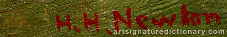 Authentic signature by Herbert H. NEWTON on  artwork
