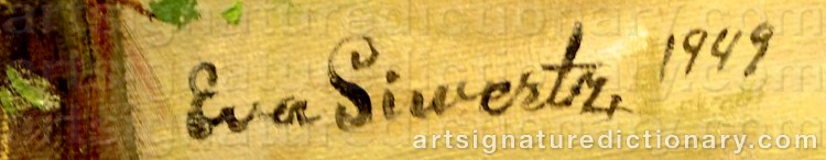 Authentic signature by Eva SIWERTZ on Painting/Watercolour artwork