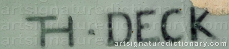 Authentic signature by Théodore DECK on Ceramic/Glass artwork