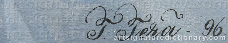 Authentic signature by Teppo TERÄ on Painting/Watercolour artwork