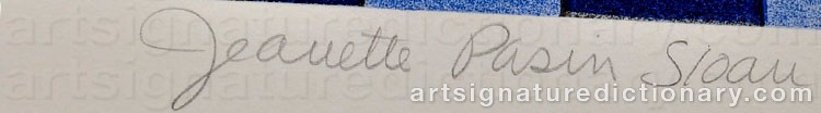 Authentic signature by Jeanette Pascin SLOAN on artwork