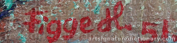Authentic signature by Figge HOLMGREN on Painting/Watercolour artwork