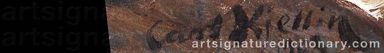 Authentic signature by Carl KJELLIN on artwork