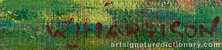 Authentic signature by William John HARRISON on  artwork